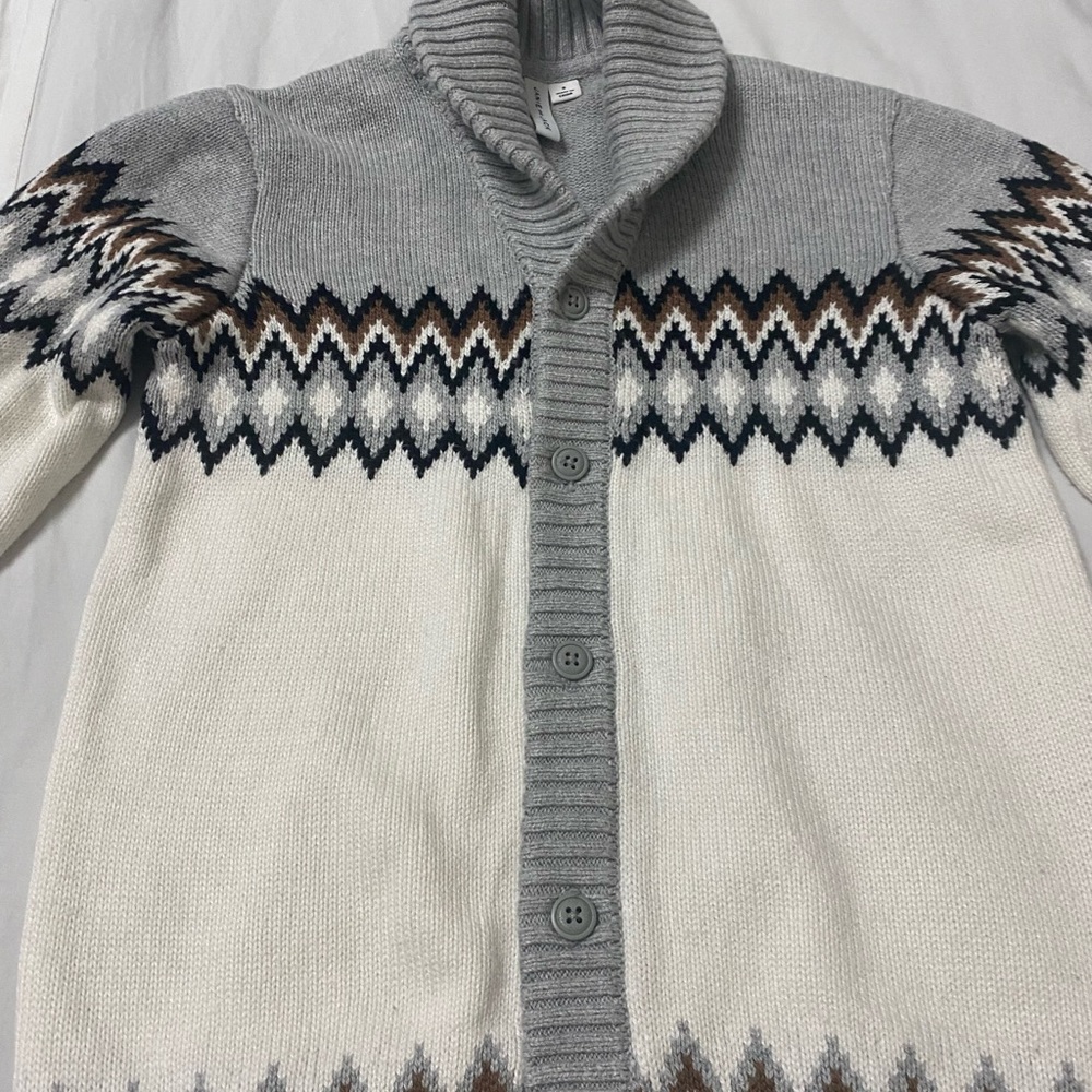 Janie and Jack Gray and Cream Cardigan